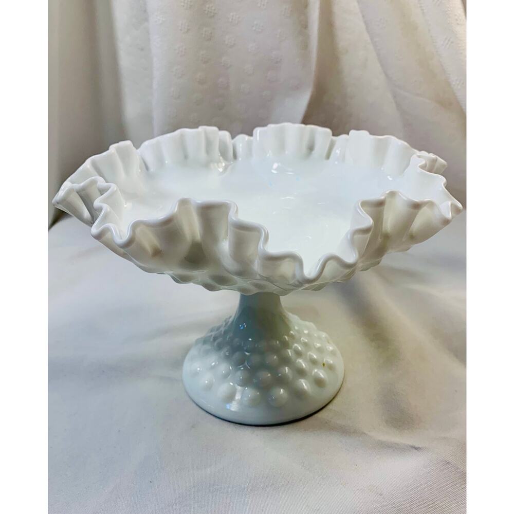 Fenton Hobnail Milk Glass Dish